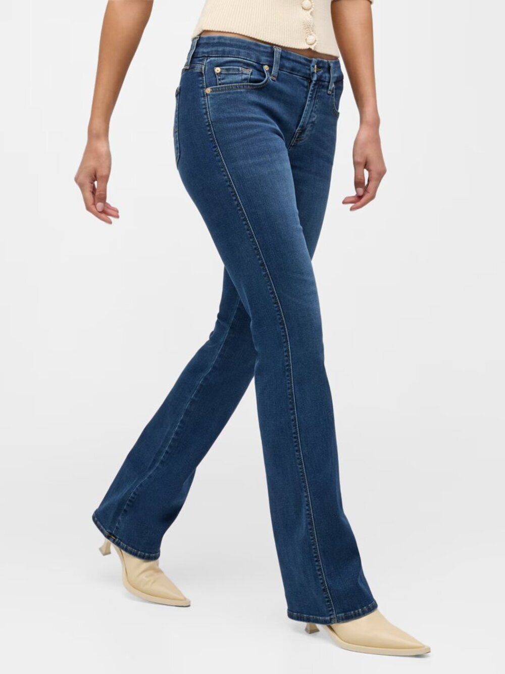 7 For All Mankind Kimmie Bootcut Jeans-Dark Wash Stretch Denim- size 27